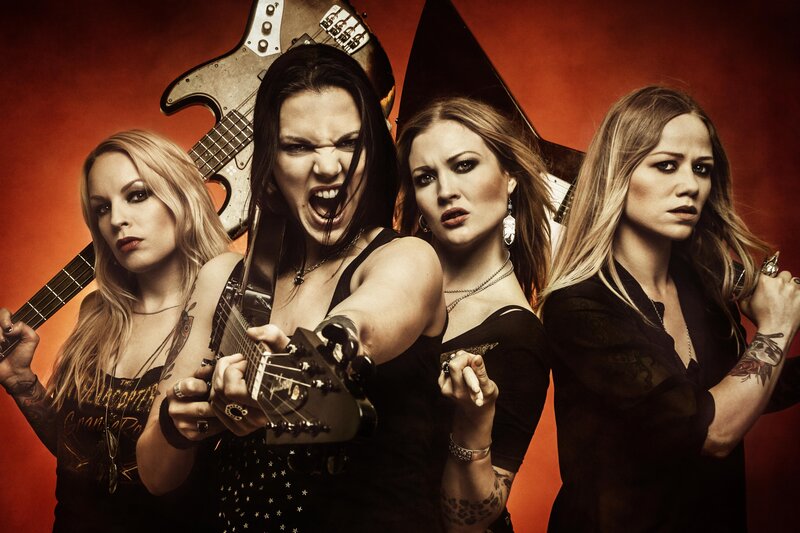 Four Women with Guitars — Red