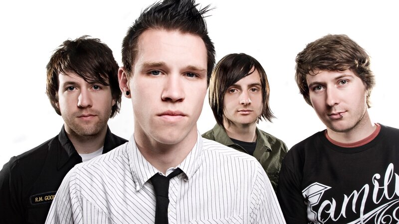 Four Young Men in Band — White