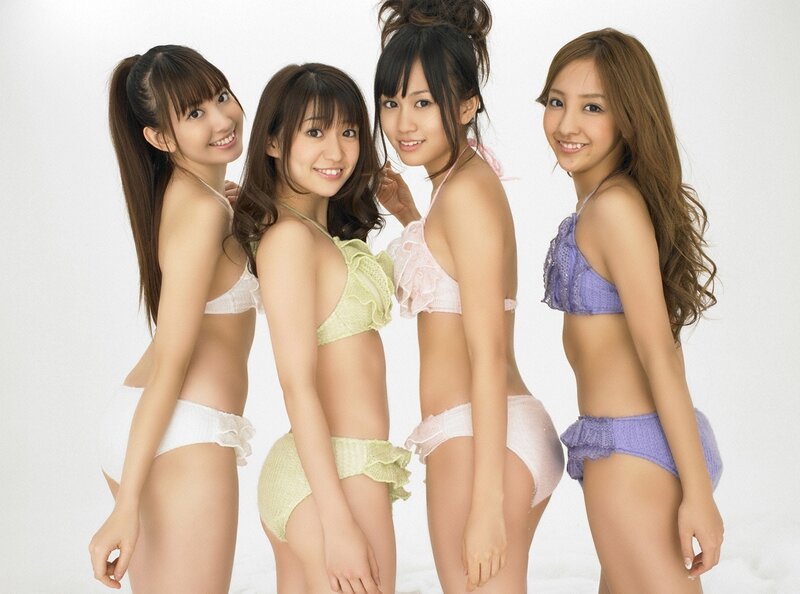 four young women in lingerie
