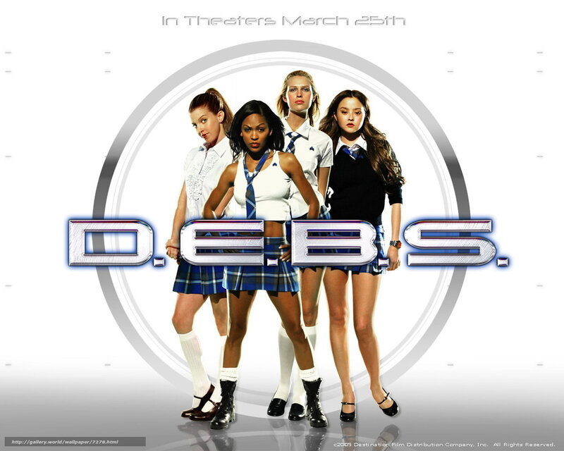 Four Young Women in School Uniforms — White