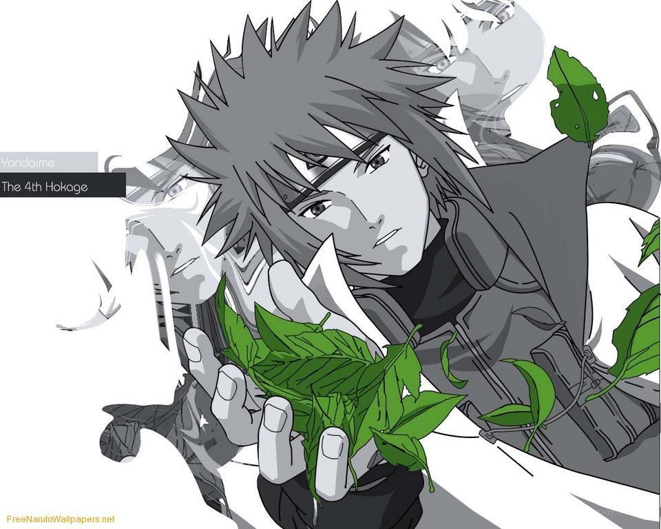 Fourth Hokage holding leaves