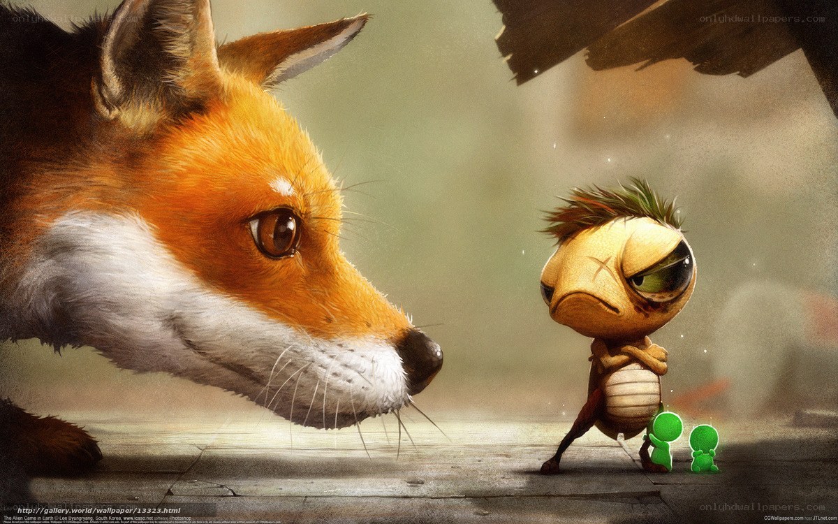Fox and alien encounter