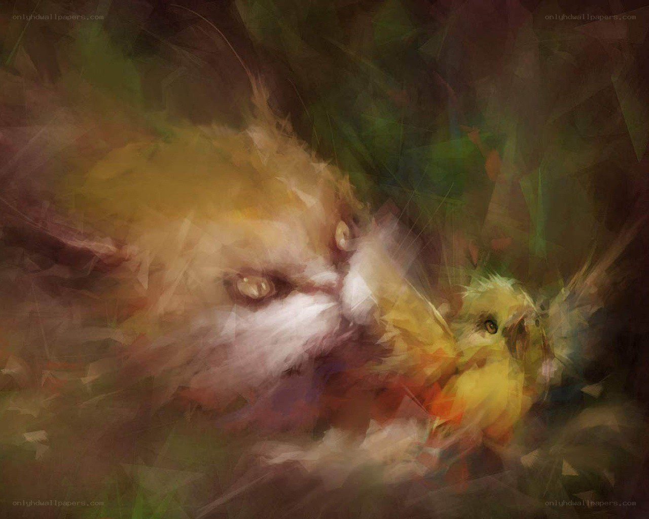 Fox and bird in motion