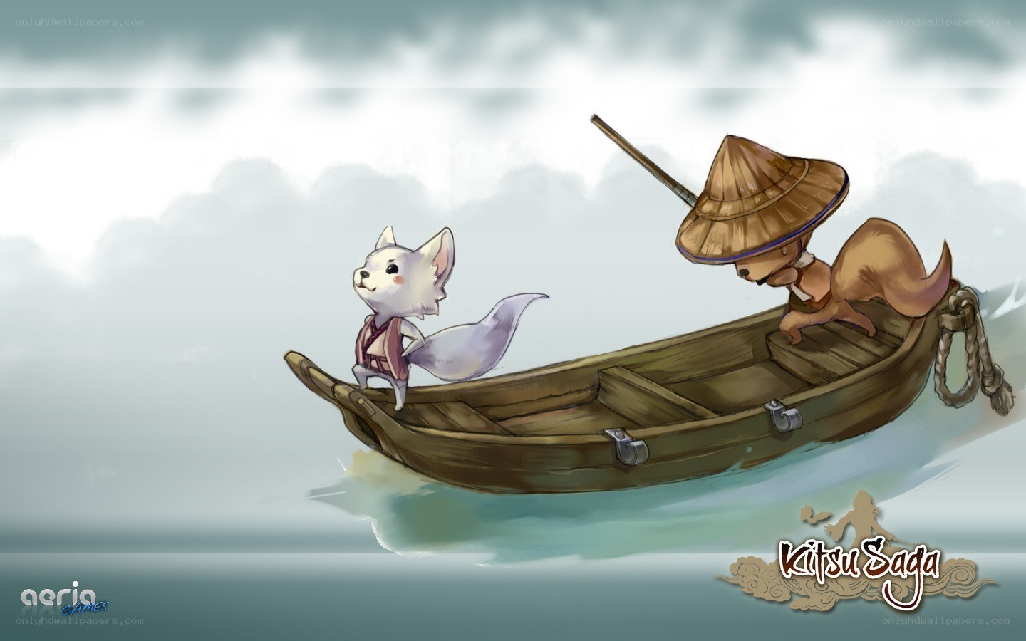 fox and dog on a boat