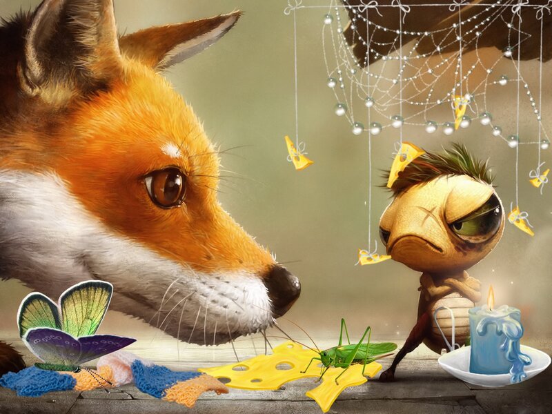 Fox and Grasshopper
