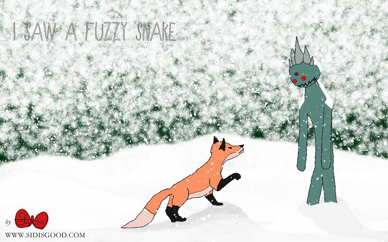 Fox and Green Creature