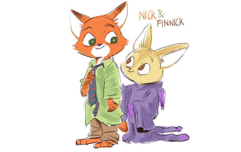 Fox and Rabbit Characters — Orange