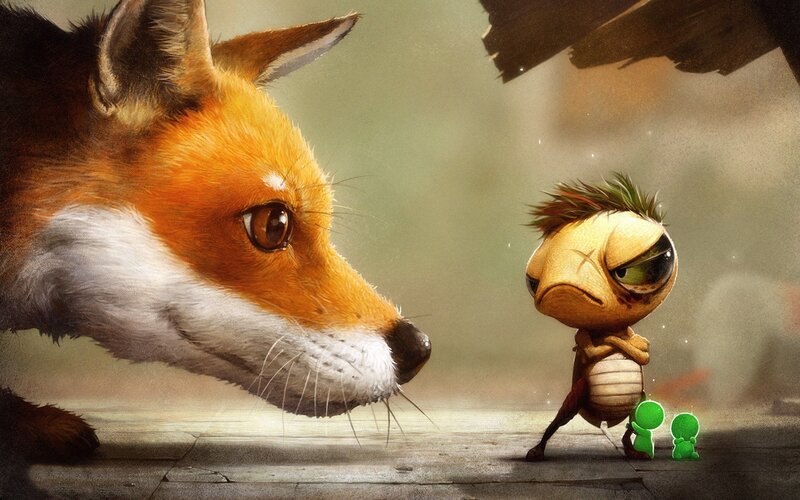 fox and small creature