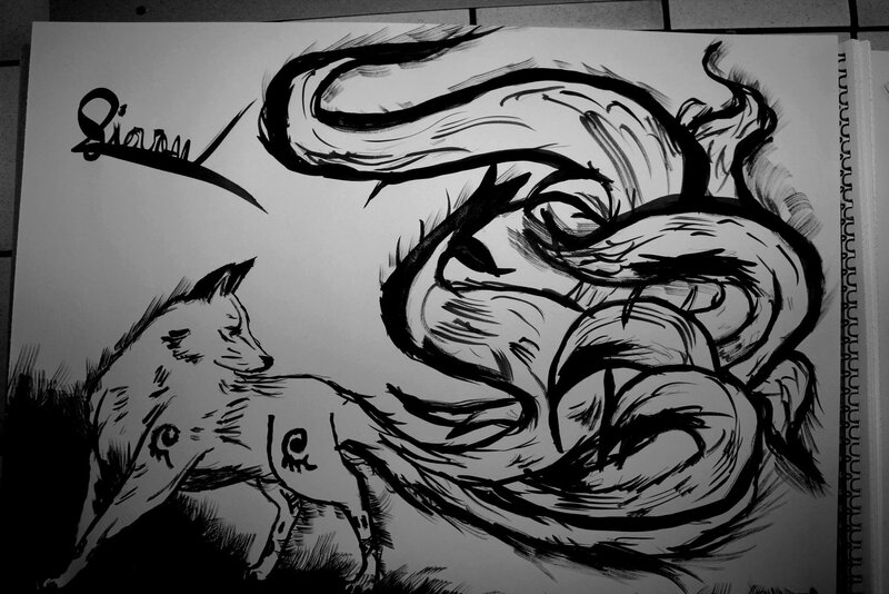 Fox and Snake Illustration