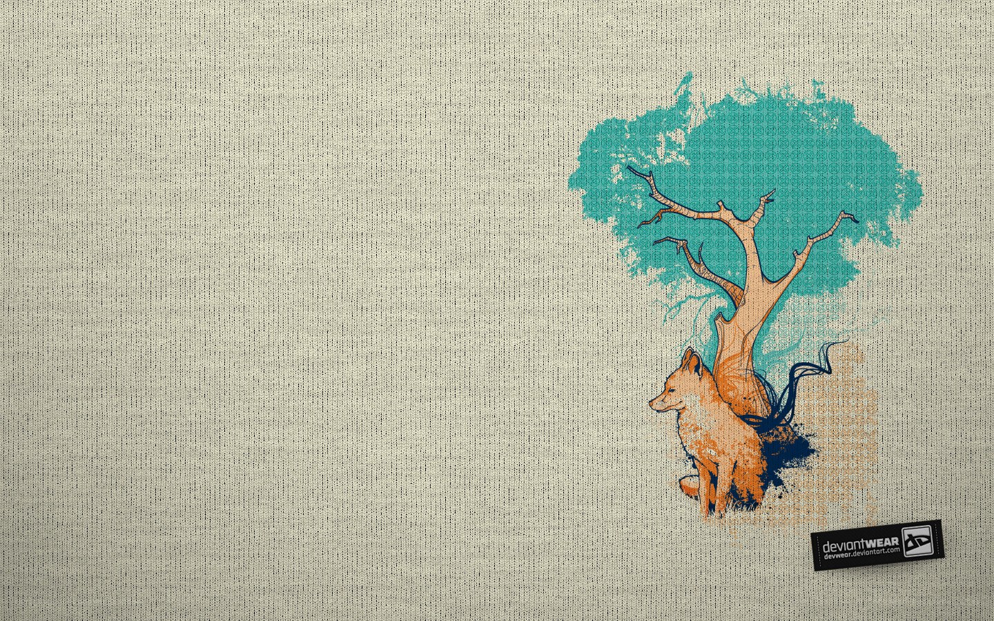 fox and tree illustration