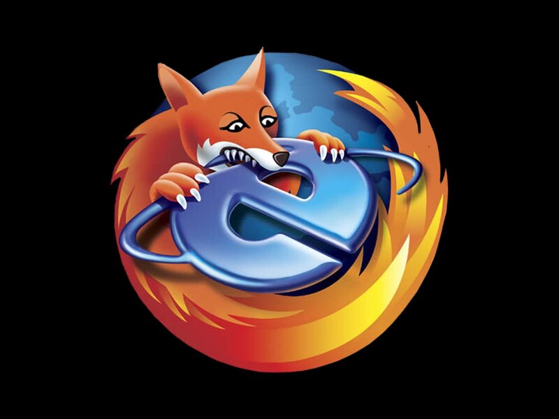 Fox Biting Letter E — Blue