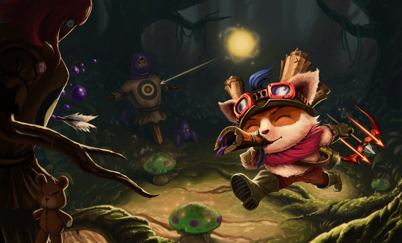 Fox character in forest scene