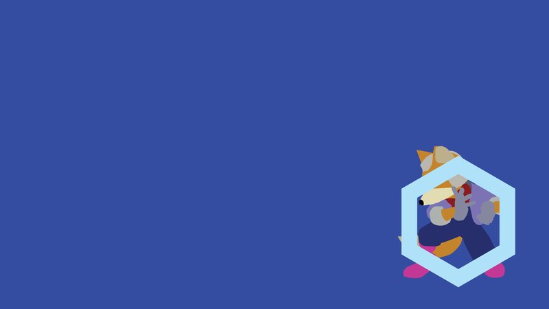 Fox Character in Hexagon