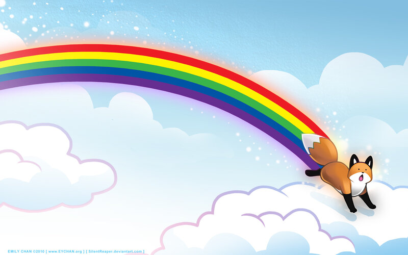 fox chasing rainbow