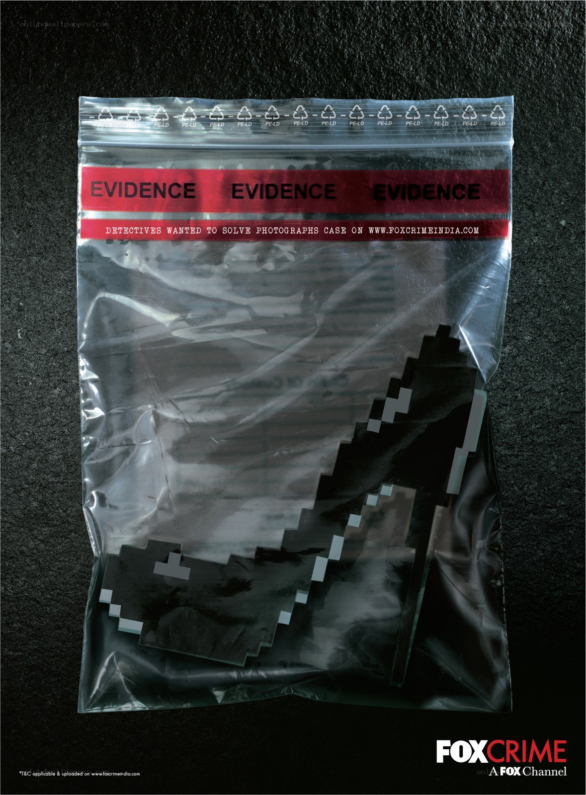 Fox Crime evidence bag ad