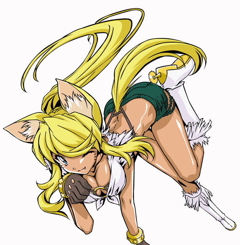 fox-eared anime character in action