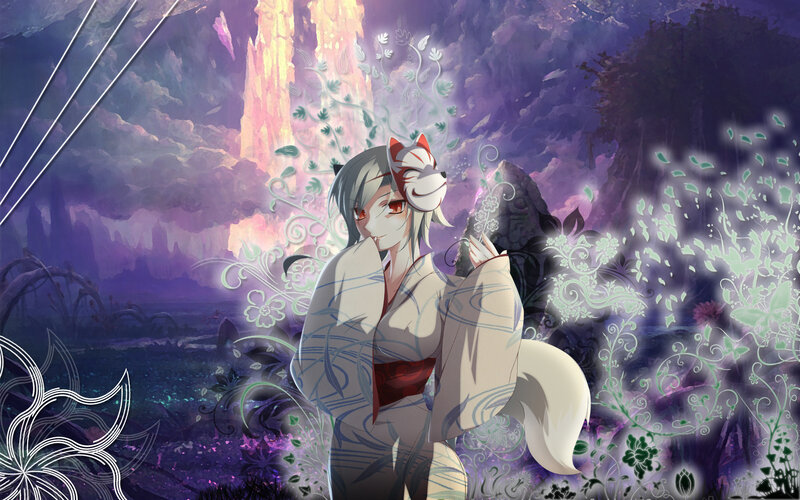 Fox-eared Character in Kimono