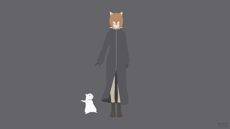 Fox-eared Character with Hamster