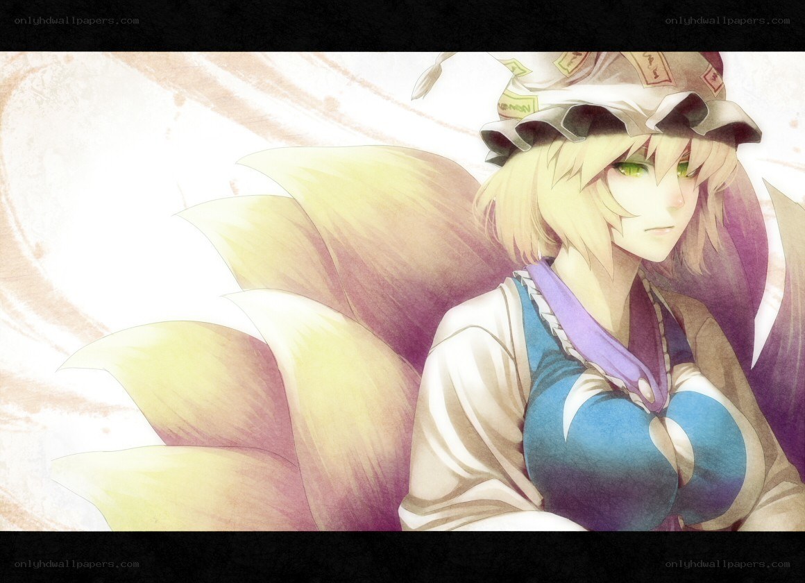fox-eared character with large tails