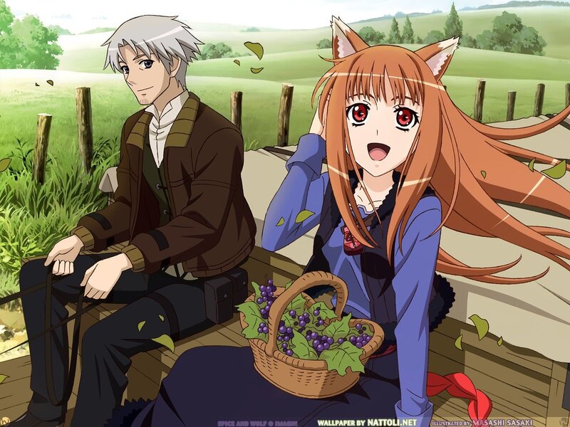 Fox-eared Girl and Man — Green, Serene, Afternoon, Anime