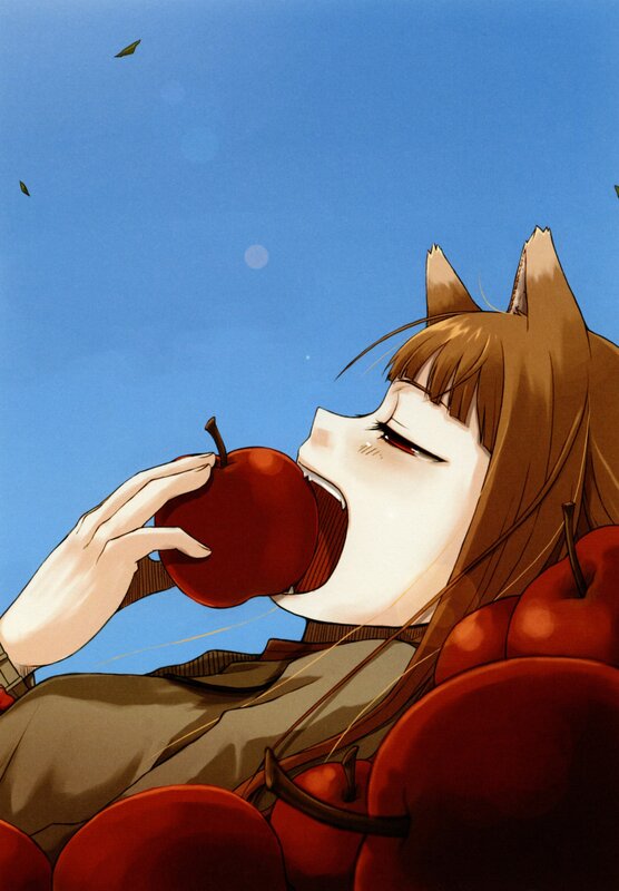 Fox-eared Girl Eating Apple