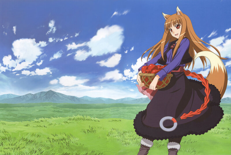 Fox-eared Girl Holding Basket — Green