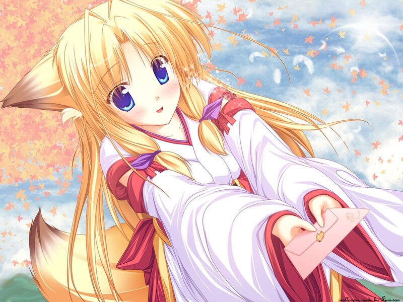 Fox-eared Girl Holding Letter