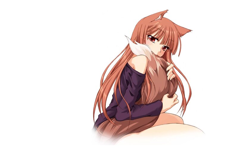 Fox-eared Girl Hugging Herself