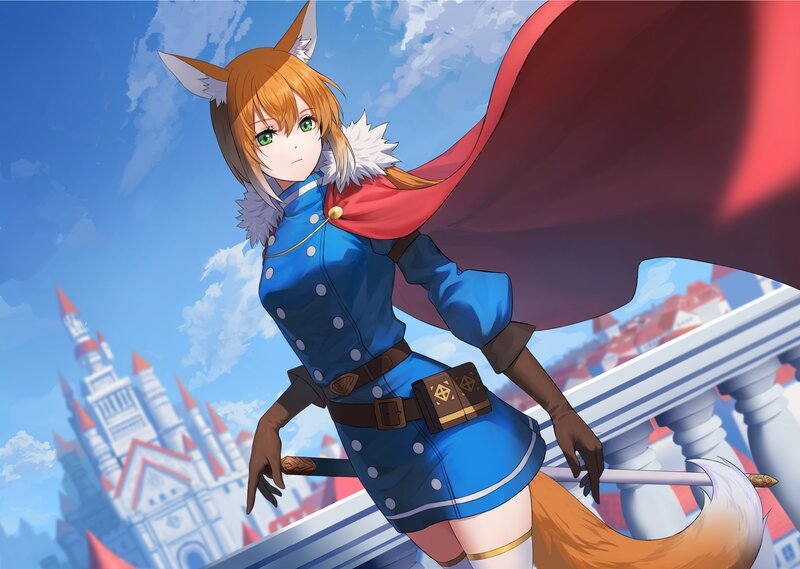 Fox-eared Girl in Blue Uniform