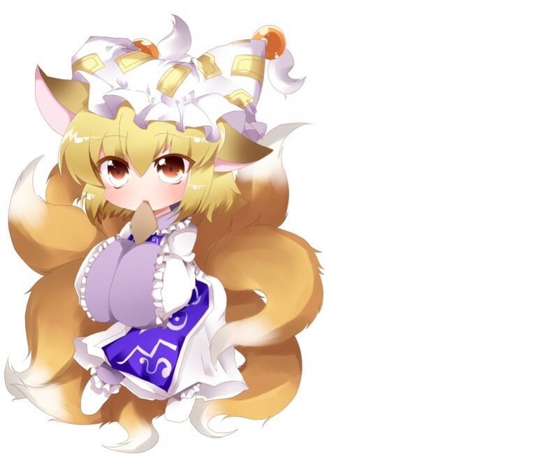 Fox-eared Girl in Dress — White