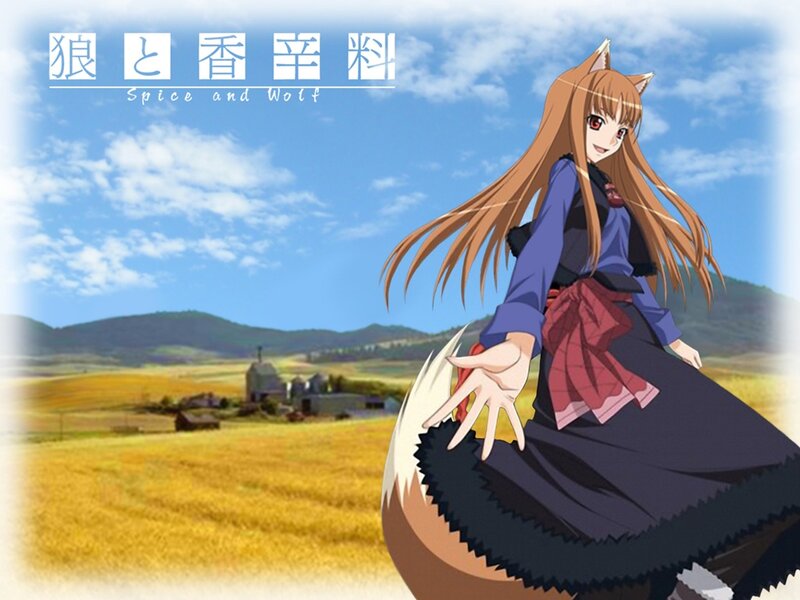 Fox-eared Girl in Field — Blue, Serene, Afternoon, Anime, Mountains