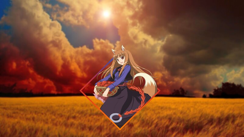 Fox-eared Girl in Field — Orange, Dramatic, Sunset