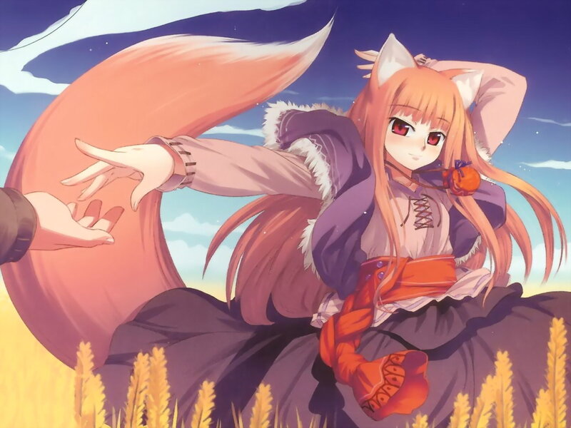 Fox-eared Girl in Field — Purple