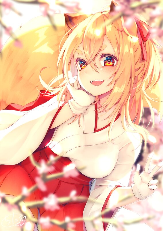 Fox-eared Girl in Red — Cheerful
