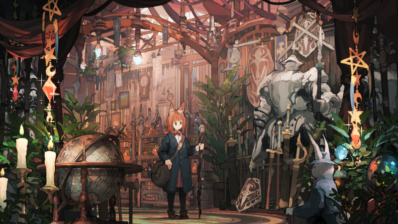 Fox-eared Girl in Shop