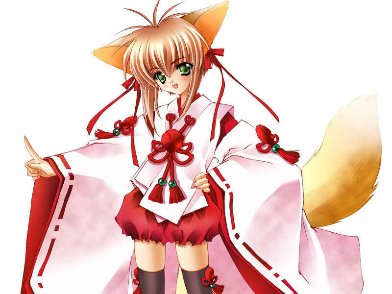 Fox-eared Girl in Shrine Outfit