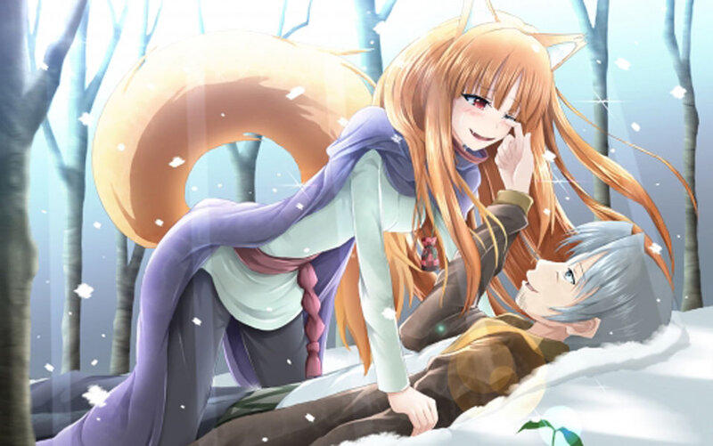 Fox-eared Girl in Snow — White, Peaceful