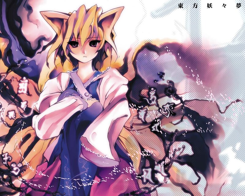 Fox-eared girl in traditional attire