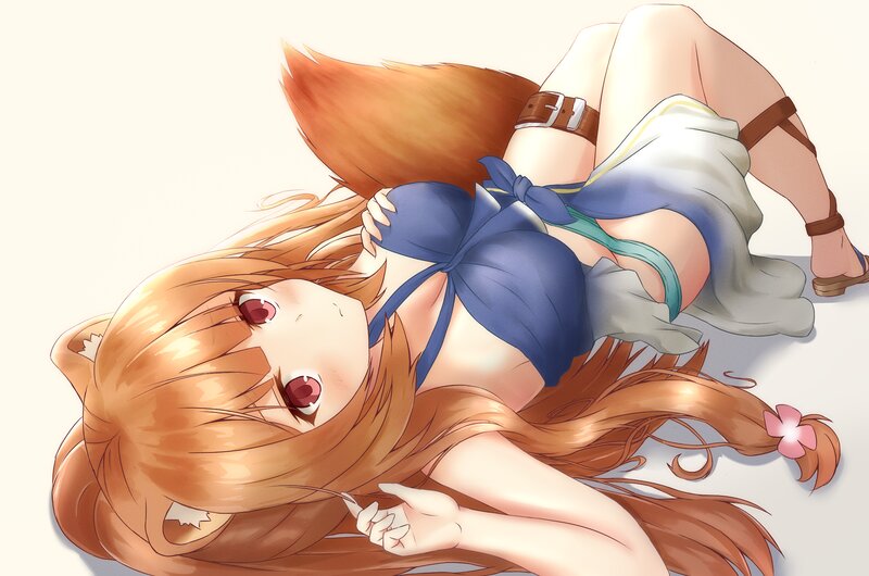 Fox-eared Girl Lying Down — Orange, Relaxed