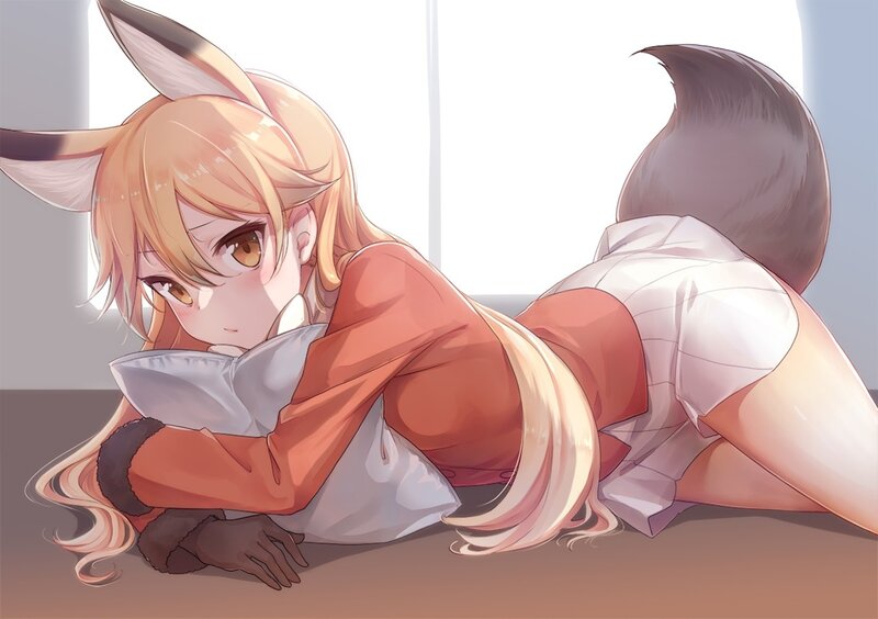 Fox-eared Girl Lying Down — Orange