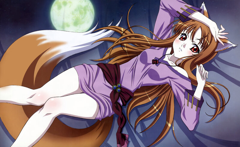 Fox-eared Girl Lying — Purple