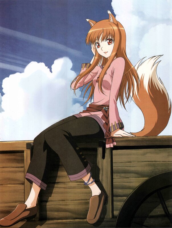fox-eared girl on a cart