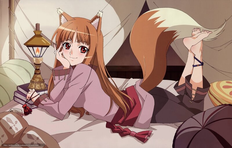 Fox-eared Girl on Bed — Brown, Calm