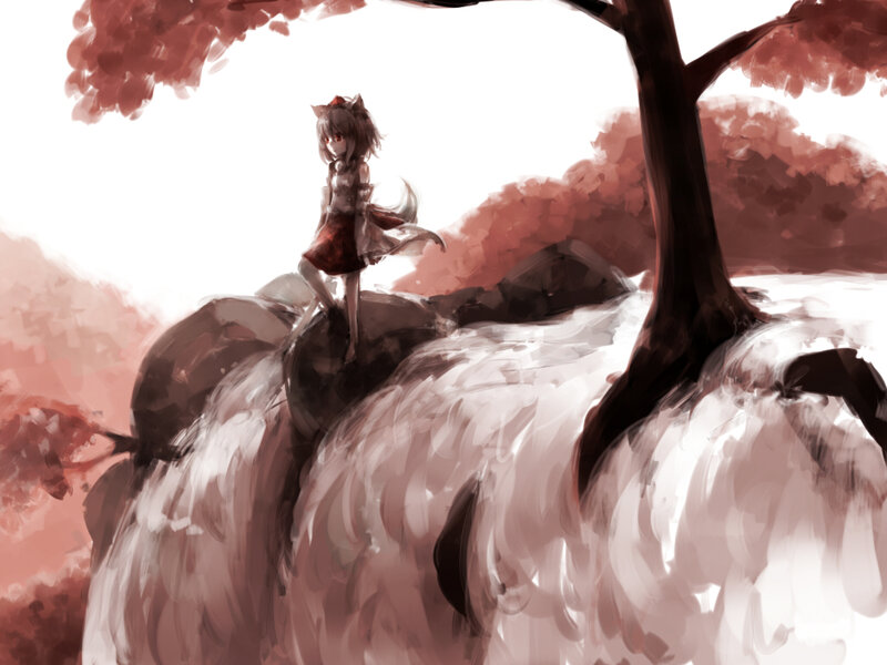 Fox-eared Girl on Rock