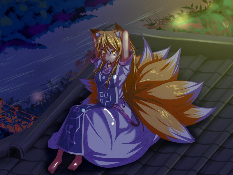 Fox-eared Girl on Roof