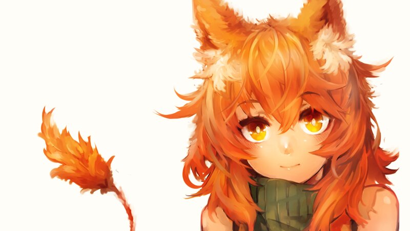 Fox-eared Girl — Orange, Calm