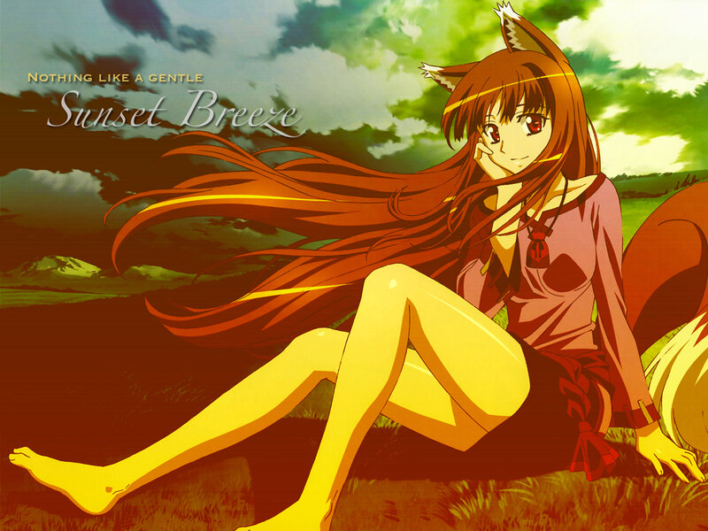 Fox-eared Girl Sitting — Green, Serene