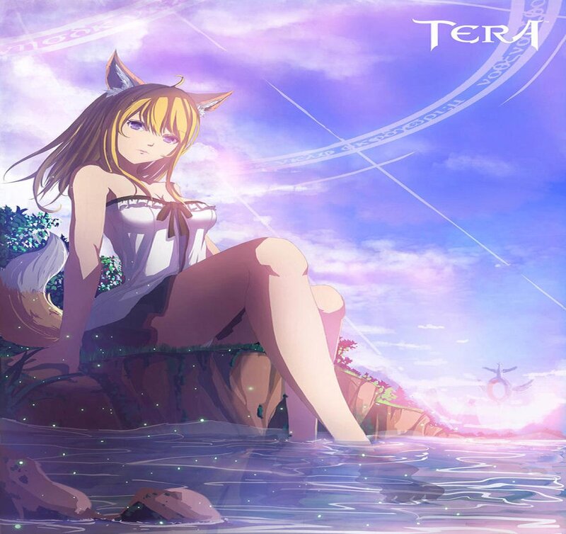 Fox-eared Girl Sitting — Purple