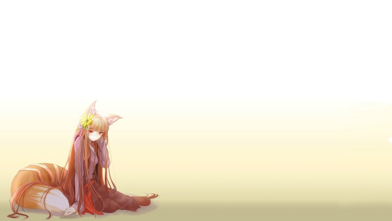 Fox-eared Girl Sitting — Yellow, Serene
