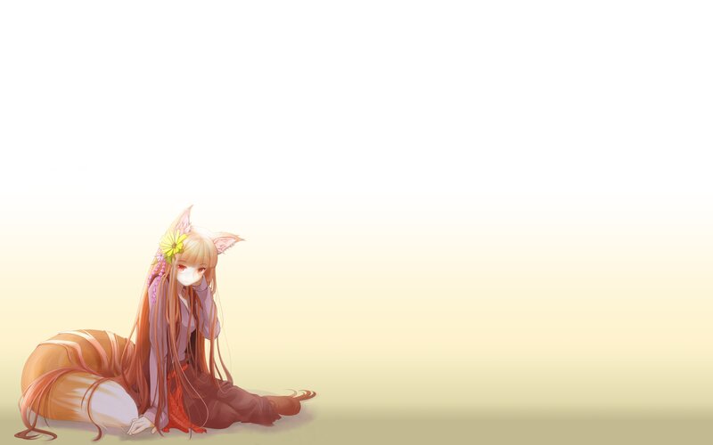 Fox-eared Girl Sitting — Yellow